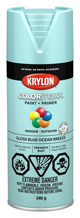 Krylon 455060007 Enamel Spray Paint, Gloss, Ocean Blue, 12 oz, Can